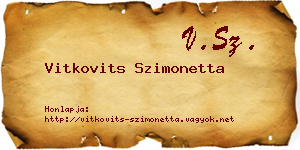 Vitkovits Szimonetta névjegykártya